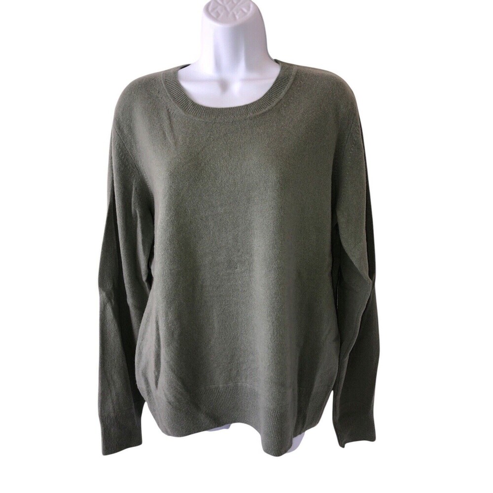 NWT Naadam Sweater Womens XL  Cashmere Sweater Luxury Wedge wood Green